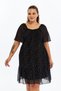 Apsen Women's Black Polka Dot Patterned Skirt Ruffle Chiffon Fabric Short Lined Dress 4514-100 - 8