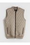 Lcwaikiki Classic Beige Large Size Standard Fit College Collar Men's Vest - 6