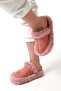 Indoor Plush Furry Closed Front Eva Sole Gift Slippers Powder - 3
