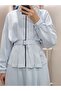 Women's Hijab Double Set with Skirt and Jacket Belted September Set - 4