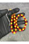 Yellow Red Fan Glass Beads Natural Stone Prayer Beads and Bracelet Set