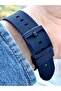 Men's Wristwatch Navy Blue Sport Design Waterproof Silicone Band - 3