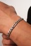 Steel Figaro Men's Chain Bracelet 6mm Non-Tarnish 20cm - 5