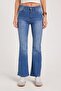 Women's Regular Fit Classic Cut Cotton Spanish Leg Navy Blue Jean Denim Pants