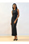 Black Sleeveless Knit Bodycon Midi Dress - 2