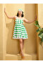 Green Polka Dot Strappy Mini Dress - 5