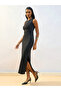 Black Sleeveless Knit Bodycon Midi Dress - 6