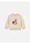 Baby Girl Animal Patterned Jacquard Sweater Cream 2354