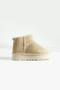 Women's Beige Suede Fur Lined Casual Boots Thick Sole Ankle Short Warm Bootie Comfortable Stylish Shoes - 5