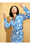 Blue Wrap Bodycon Midi Dress - 4