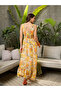 Yellow Floral Sleeveless Maxi Dress - 5