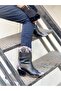 DORİ BLACK LEATHER GRAY SNAKE LEATHER DETAIL DALLAS WESTERN BOOTS - 3