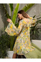 Green Floral Back Smocked Mini Dress - 2