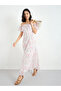 Floral Off Shoulder Neck Maxi Dress - 2