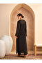 Black Sequined Abaya Dress with Inner Cami Slip - 6