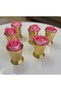 Decorative Gold Plated Rose Bowl Includes 6 Fuchsia Color Roses - 3