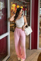 Women's Pink High Waist Lycra Flowy Relax Bubble Pants - 4