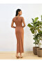 Rust Sleeveless Knit Bodycon Midi Dress - 5