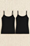 Women's Cotton Lycra Padded String Strap Combed Cotton 2-Piece Undershirt L6K3K4T9Ka