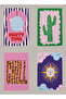 Party Time - Colorful Printed Set of 4 40X60 Kitchen Towels, Dish Cloths - 2