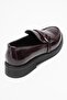 Galea Burgundy Patent Leather Buckle Genuine Leather Women's Loafer Shoes - 5