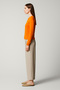 Orange Crew Neck Women's Sweater - 3