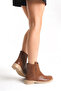 Tan Leather Embroidered Western Cowboy Flat Women's Boots - 3