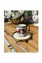 6-Person Double Horse Figured Porcelain Coffee Cup Set - Stylish Set with White and Gold Details - 2