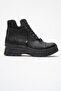Women's Lace-Up Boots Black Leather - 2