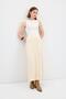 Wrinkled Look Long Suede Skirt Bone - 4
