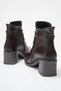 Women's Double Belted Stone Heeled Boots Brown Skin - 4