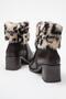 Women's Heeled Fur High Boots Brown Skin - 4