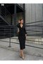 New Season Women's Stylish Maxi Dress Silvery Crepe Fabric with Drawstring and Balloon Sleeve Detail - 2