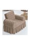 Shawl Pattern Jacquard Single Person Seat Cover, Armchair Cover with Skirt (1 Piece) - 2