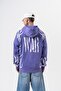 Men's War Printed Washable Hooded Oversize Hoodie Purple