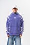 Men's War Printed Washable Hooded Oversize Hoodie Purple - 2