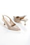 Open-Back Pointed Toe Stylish Heeled Shoes and Bag Set Gold - 4