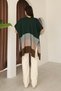 U-Neck Sleeveless Jacquard Paneled Three Colors Standard Length Simple Stylish Elegant Seasonal Knitwear Vest Shawl - 2