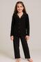 Girl's Button-Front Long Sleeve Pajama Set