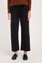 Women's relaxed fit comfortable cut elastic waist tie wide leg black pants - 3