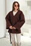 Tie-Front Boucle Kimono Jacket Brown 8265 - 2