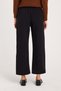 Women's relaxed fit comfortable cut elastic waist tie wide leg black pants - 8