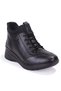 Dza07-13091535 Black Orthopedic Daily Flat Heel Leather Women's Boots