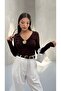 Blouse with Chest Brooch Detail - 2