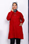Burgundy Shirt Collar Cold Yarn Knitwear Tunic - 3