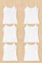 Women's Cotton Lycra Ribbed String Strap Combed Cotton 6-Piece Tank Top L6K4K2T0Ka