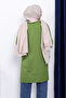 Oil Green Sleeve Zippered Cold Thread Knitwear Tunic - 4