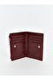 Burgundy Leather Look Women's Wallet - 3