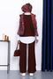 Burgundy Shirt Three-Piece Knitwear Set - 4