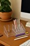 Tabletop Pen Organizer Pen Holder 22 cm Transparent - 2